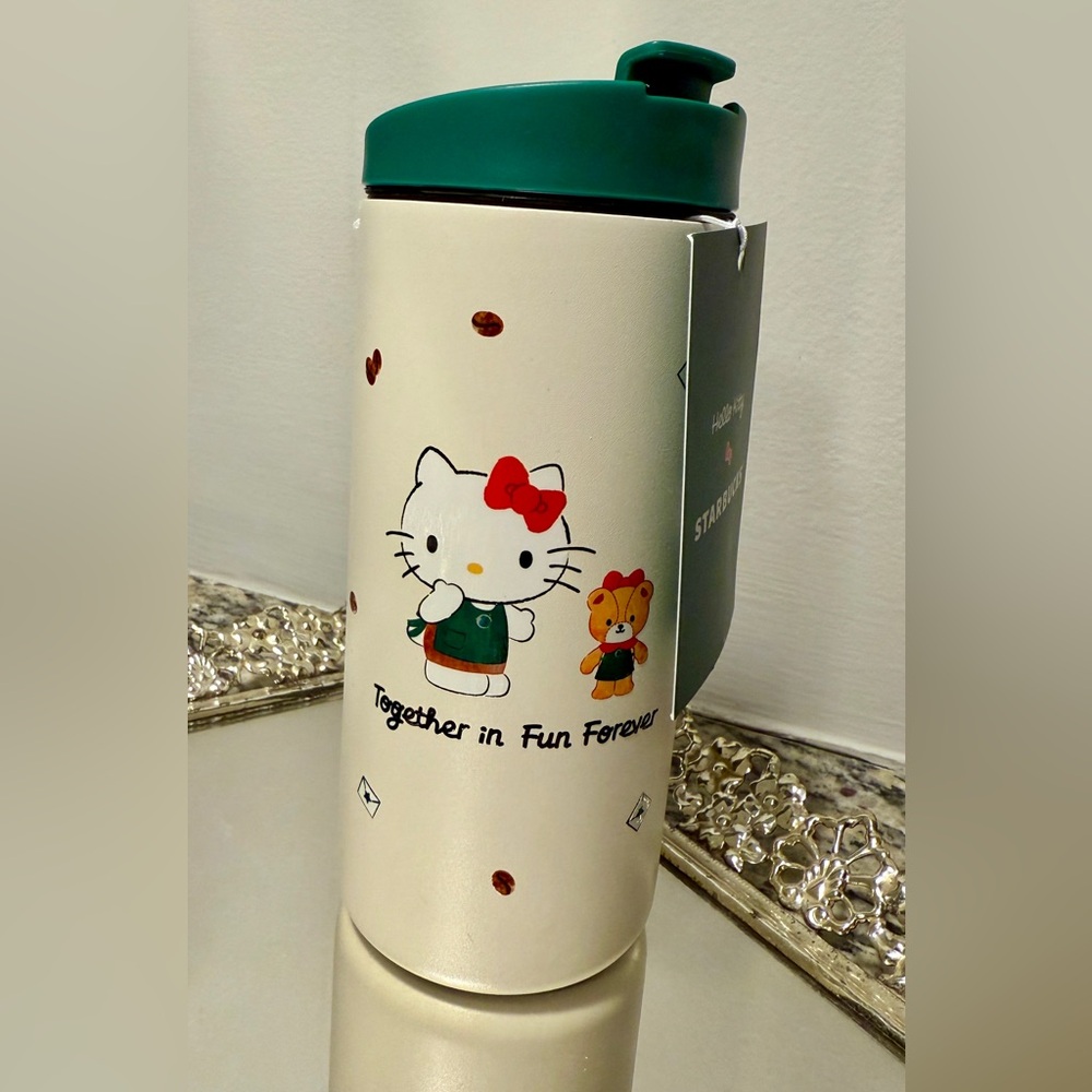 Starbucks Cream Tumbler with Hello Kitty Design